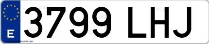 Ejemplo de matrícula española 3799 LHJ