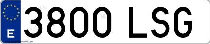 Ejemplo de matrícula española 3800 LSG