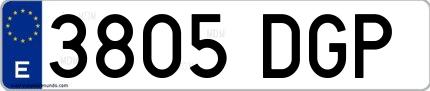 Ejemplo de matrícula española 3805 DGP
