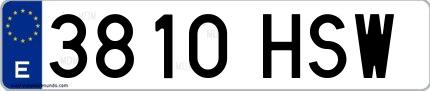 Ejemplo de matrícula española 3810 HSW
