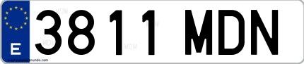 Ejemplo de matrícula española 3811 MDN