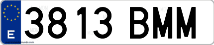 Ejemplo de matrícula de coche ordinaria 3813 BMM