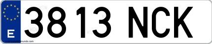 Ejemplo de matrícula española 3813 NCK
