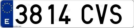 Ejemplo de matrícula española 3814 CVS