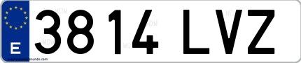 Ejemplo de matrícula española 3814 LVZ