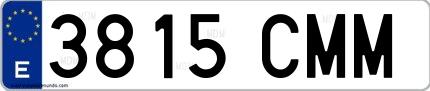 Ejemplo de matrícula española 3815 CMM