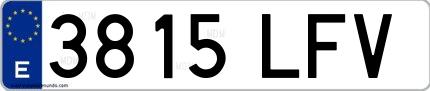 Ejemplo de matrícula española 3815 LFV