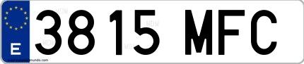 Ejemplo de matrícula española 3815 MFC
