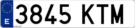 Ejemplo de matrícula española 3845 KTM