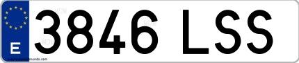 Ejemplo de matrícula española 3846 LSS