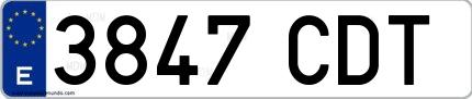 Ejemplo de matrícula española 3847 CDT