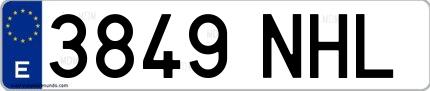 Ejemplo de matrícula española 3849 NHL