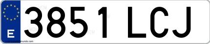 Ejemplo de matrícula española 3851 LCJ