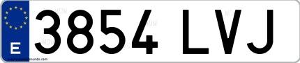 Ejemplo de matrícula española 3854 LVJ