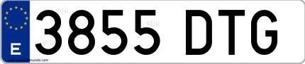 Ejemplo de matrícula española 3855 DTG