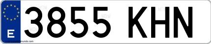 Ejemplo de matrícula española 3855 KHN