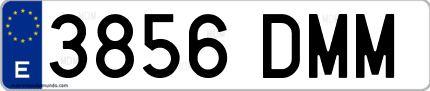 Ejemplo de matrícula de coche ordinaria 3856 DMM