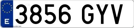 Ejemplo de matrícula española 3856 GYV