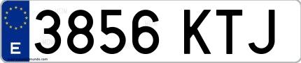 Ejemplo de matrícula española 3856 KTJ