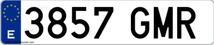 Ejemplo de matrícula española 3857 GMR