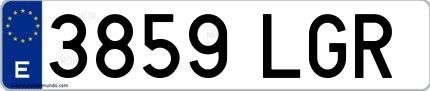 Ejemplo de matrícula española 3859 LGR