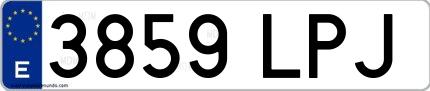 Ejemplo de matrícula española 3859 LPJ