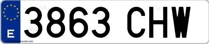 Ejemplo de matrícula española 3863 CHW