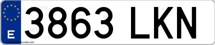 Ejemplo de matrícula española 3863 LKN