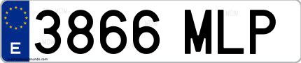 Ejemplo de matrícula española 3866 MLP