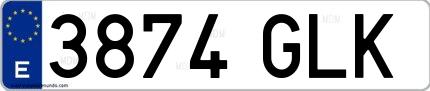 Ejemplo de matrícula española 3874 GLK
