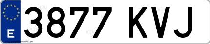 Ejemplo de matrícula española 3877 KVJ