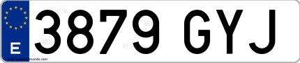 Ejemplo de matrícula española 3879 GYJ