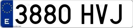 Ejemplo de matrícula española 3880 HVJ