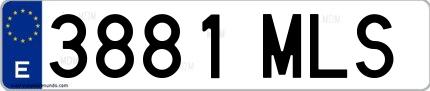 Ejemplo de matrícula española 3881 MLS