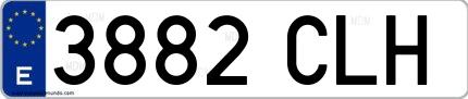 Ejemplo de matrícula española 3882 CLH
