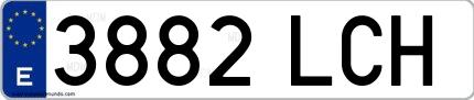 Ejemplo de matrícula española 3882 LCH
