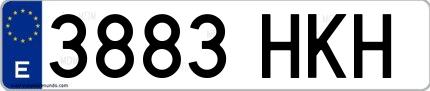 Ejemplo de matrícula española 3883 HKH