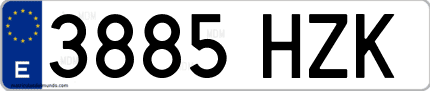 Ejemplo de matrícula de coche ordinaria 3885 HZK