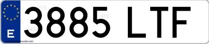 Ejemplo de matrícula española 3885 LTF