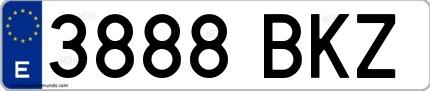 Ejemplo de matrícula española 3888 BKZ