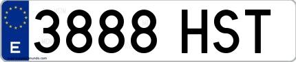 Ejemplo de matrícula española 3888 HST