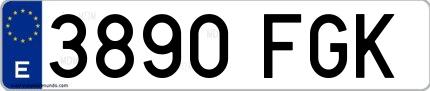 Ejemplo de matrícula española 3890 FGK