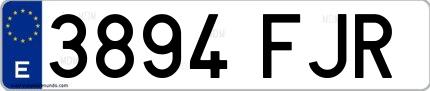 Ejemplo de matrícula española 3894 FJR
