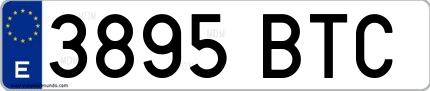 Ejemplo de matrícula española 3895 BTC
