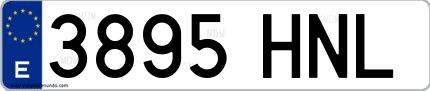 Ejemplo de matrícula española 3895 HNL