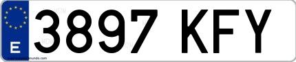 Ejemplo de matrícula española 3897 KFY