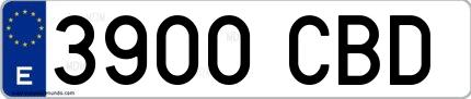Ejemplo de matrícula española 3900 CBD