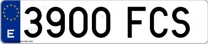 Ejemplo de matrícula española 3900 FCS