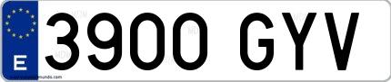 Ejemplo de matrícula española 3900 GYV