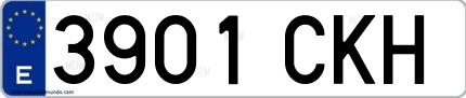 Ejemplo de matrícula española 3901 CKH